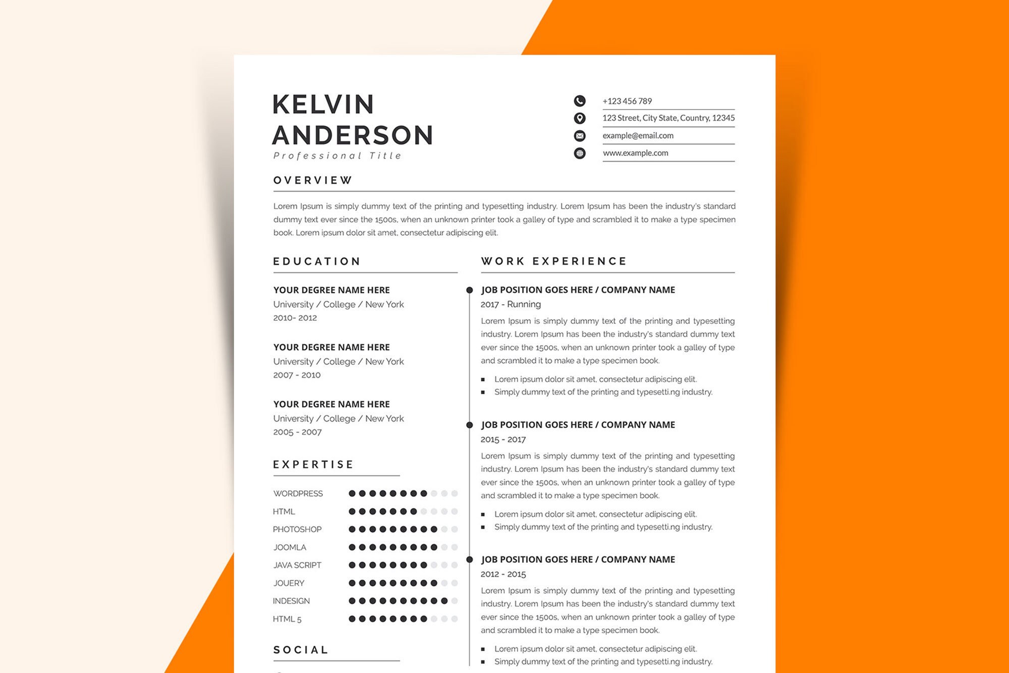 MS Word Resume Template Creative Resume Template Etsy