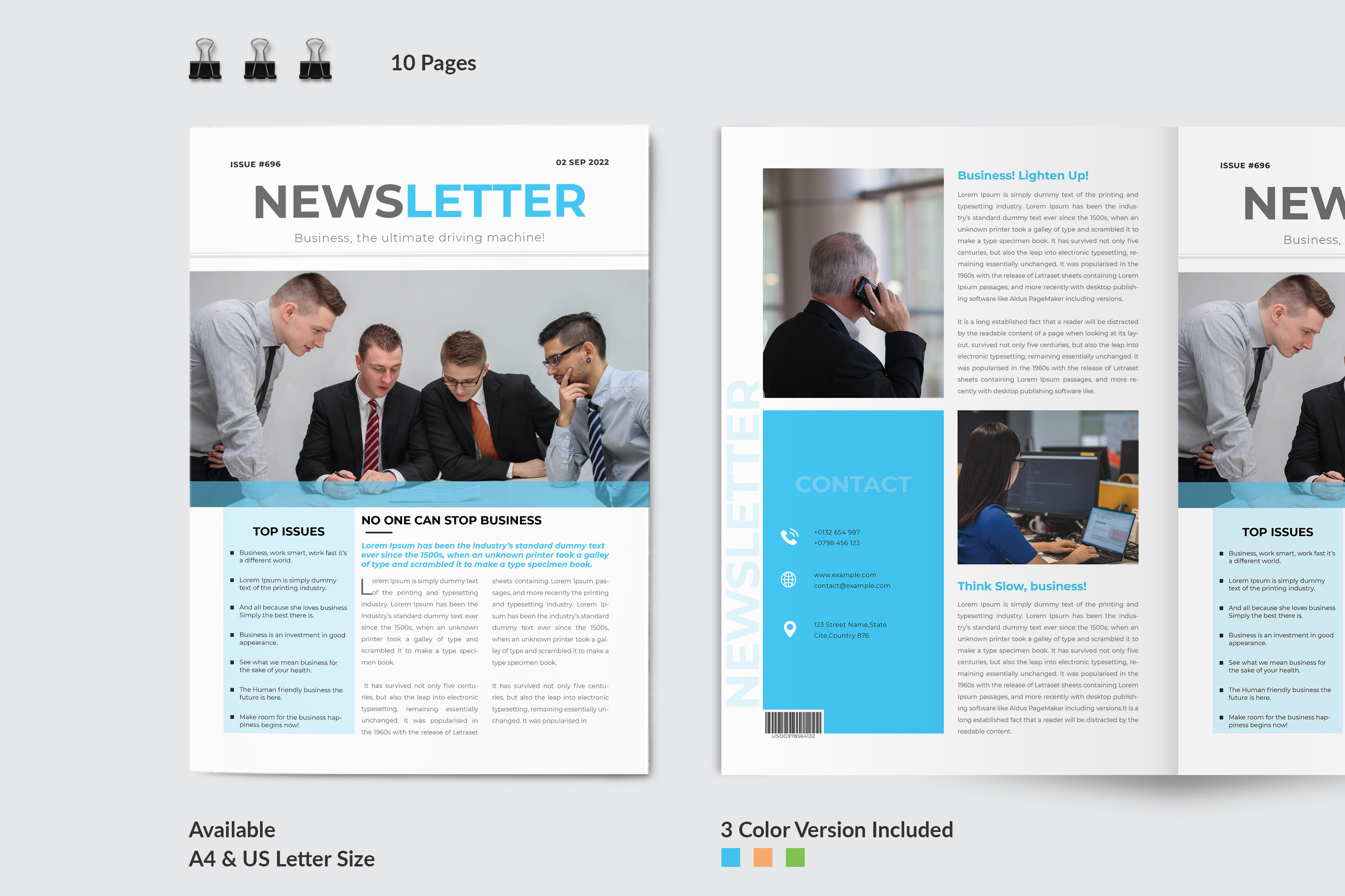 Newsletter Template Weekly Business Journal Corporate Etsy Australia