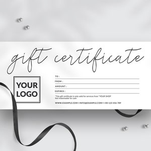 Certificado de regalo editable, plantilla moderna del vale de regalo, diseño de la tarjeta de regalo imprimible, bono de regalo de la moda, plantilla de la tarjeta de regalo, cupón de la tienda