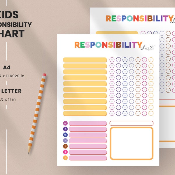 Responsibility Chart For Teens Etsy 