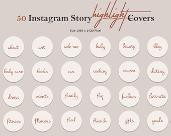 Instagram Highlight Text Cover Icons, Boho Instagram Story Highlight Cover, Beauty, Fashion, Lifestyle, Blogger, Instagram Story Cover Icons