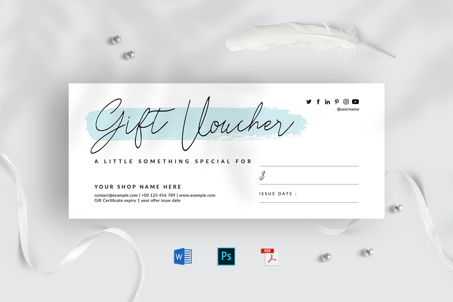 Gift Certificate Template, Gift Voucher Template, Special Offer Card