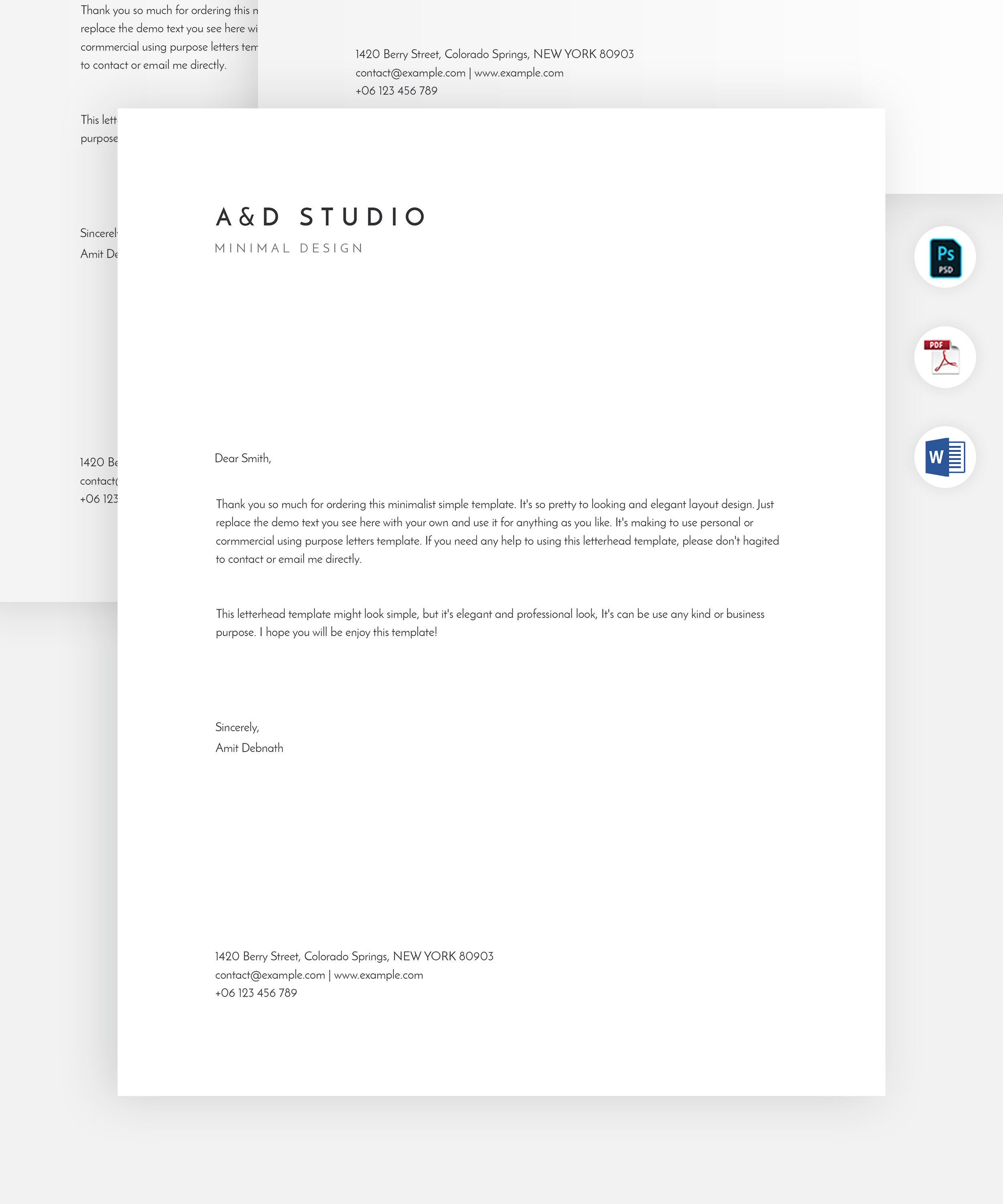 Minimal Letterhead Template Simple and Modern Letterhead Design