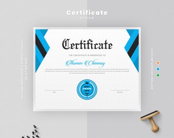 Modern Certificate Template | Instant Download Certificate Layout | Graduation Certificate | Elegant School Diploma Certificate