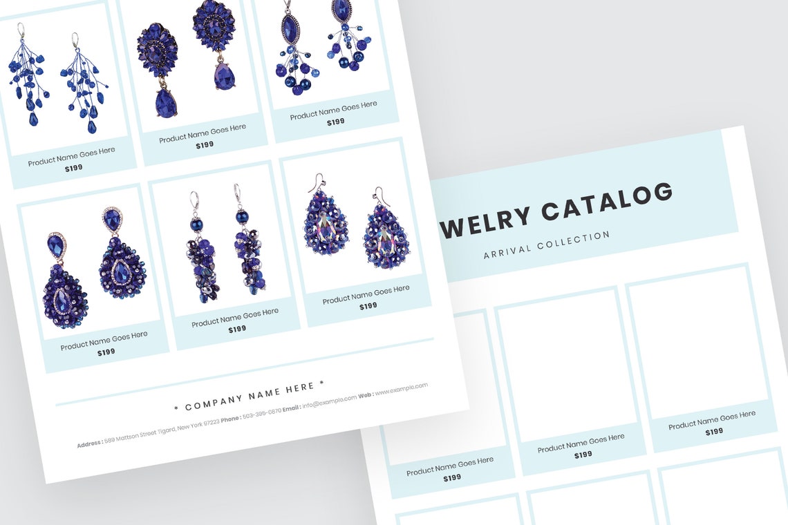 Jewelry Catalog Template Promotional Flyer Template Line Etsy
