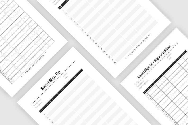 Event Sign up Template Signup Sheet Layout Printable Sign up Event