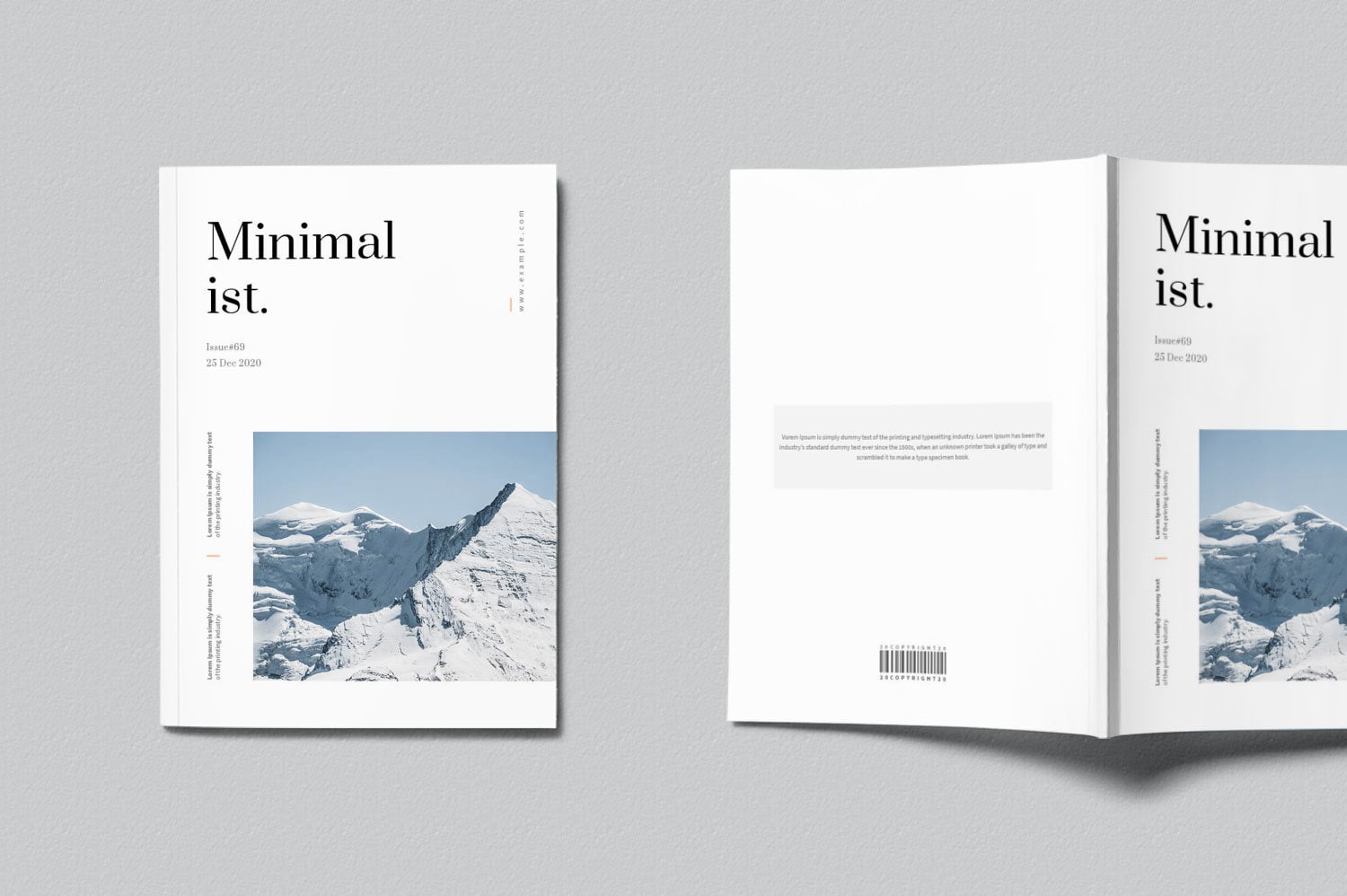 Plantilla de revista inDesign / Diseño de revista minimalista ...