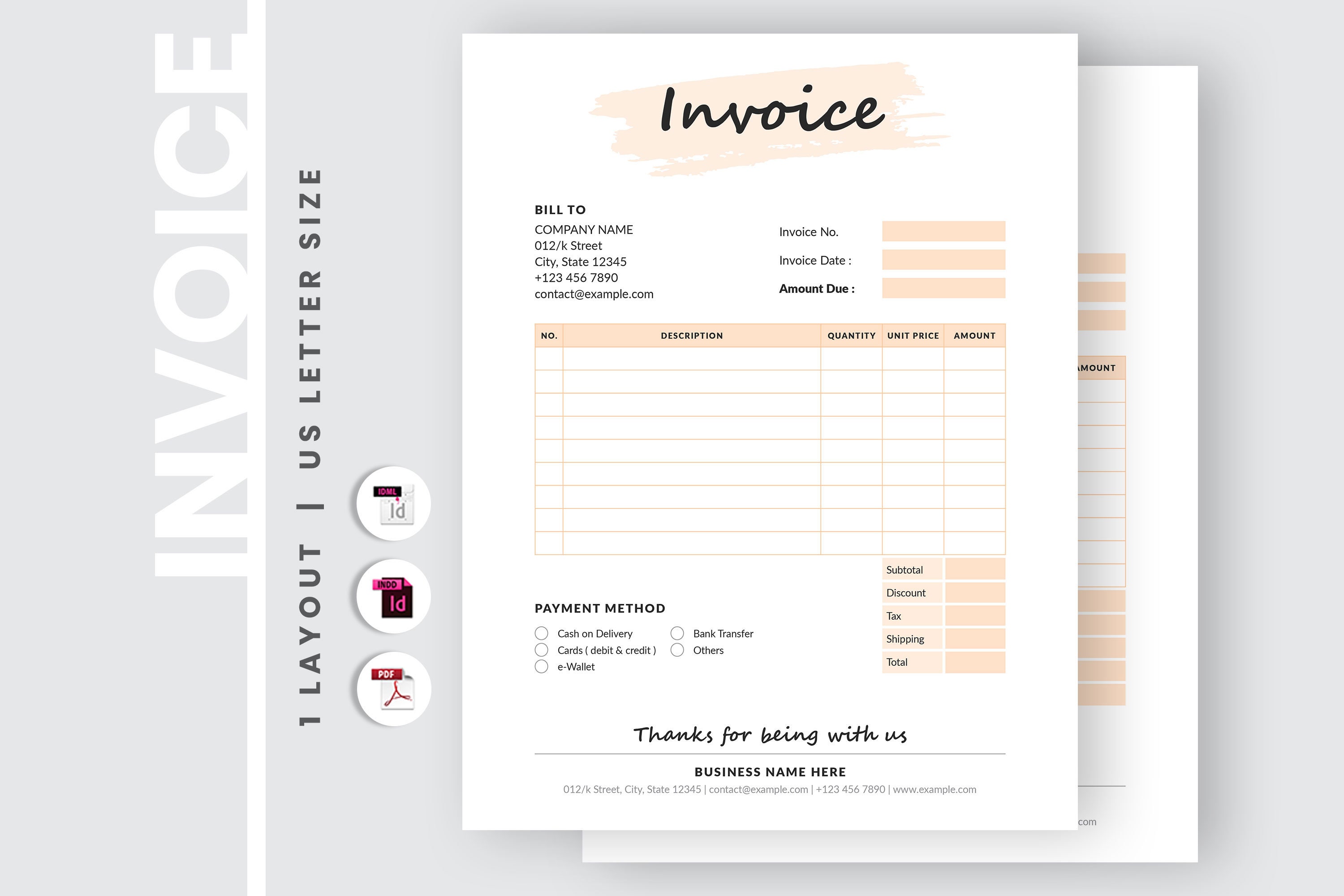 editable invoice template printable invoice editable order etsy