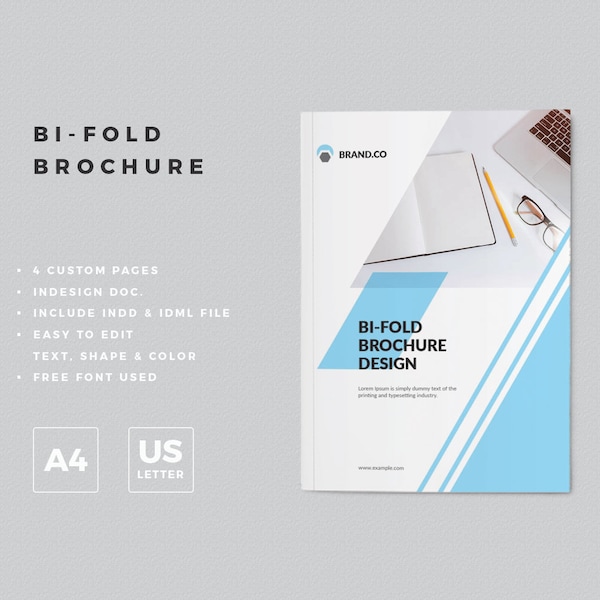 Bi-Fold Brochure Template | Minimal Bi Fold Brochure Layout | Professional and Clean Brochure | Multipurpose Bi-Fold Brochure Templates
