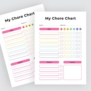 My Chore Chart Editable Indesign & Canva Version, Daily Morning Evening ...