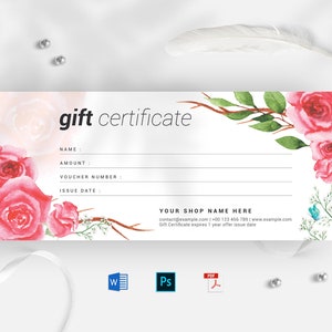 Modello di certificato regalo, Modello buono regalo, Buono Regalo Moderno, Carta Offerta Speciale, Buono Regalo MS Parola, Modello Carta Regalo Sconto