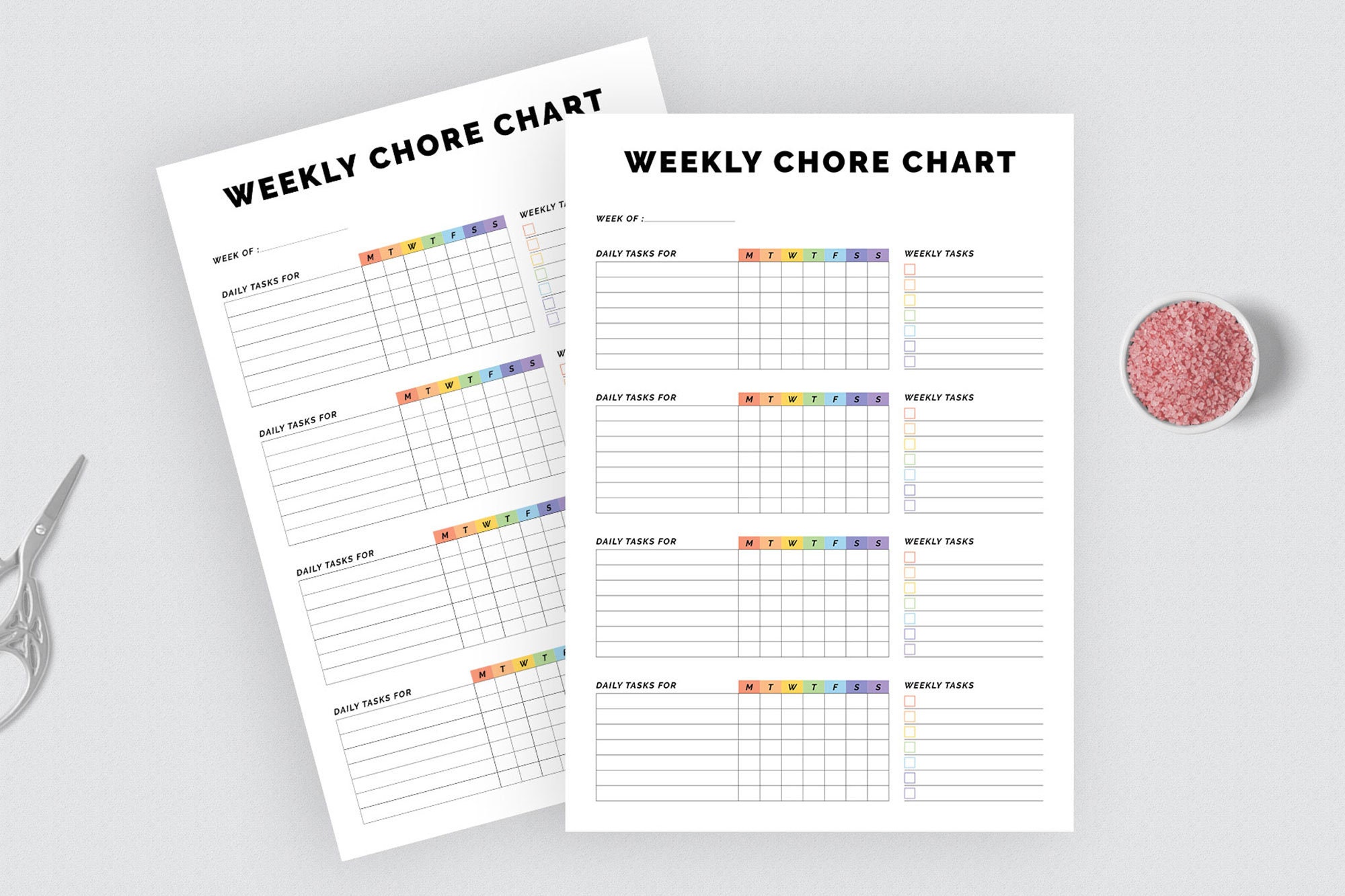 Weekly Chore Chart Editable Indesign Template Responsibility - Etsy