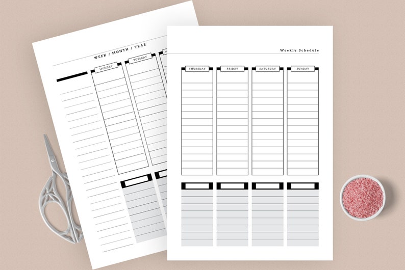 Weekly Planner Two Page Spread Ready for Printable Indesign Weekly ...