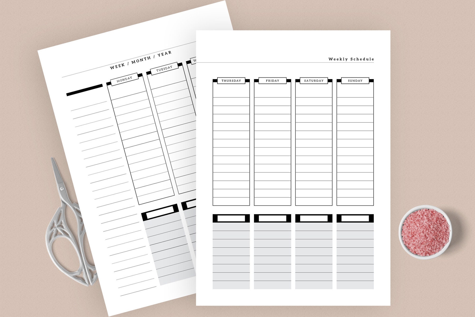 Weekly Planner Two Page Spread Ready for Printable Indesign Weekly ...