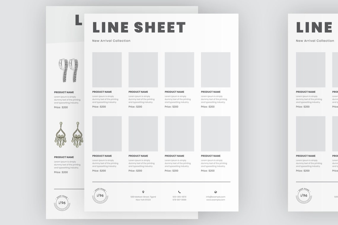 Line Sheet Template Minimalist Wholesale Line Sheet Simple Product