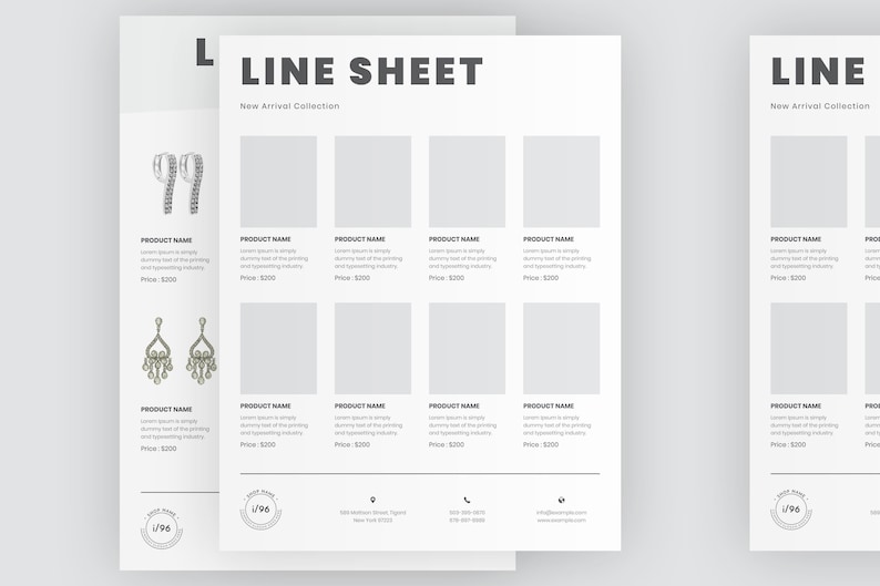 Line Sheet Template Minimalist Wholesale Line Sheet Simple Product