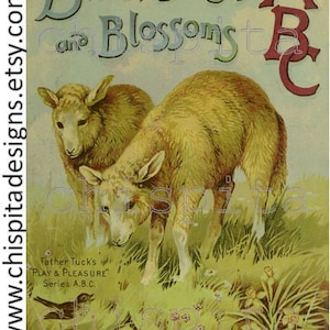 Vintage Farm Animals ABC Book Plate: Antique 1900s Abecedary Art (PDF)