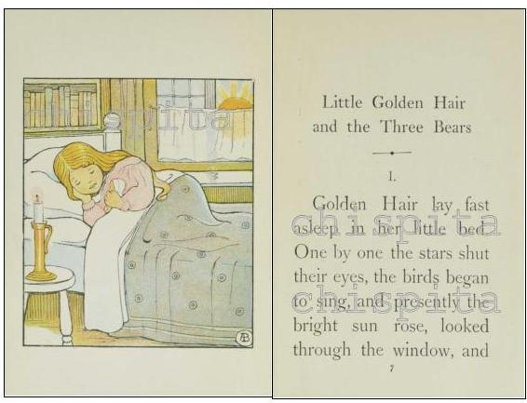 Vintage Goldilocks and the Three Bears Illustrated Ebook.little Golden ...