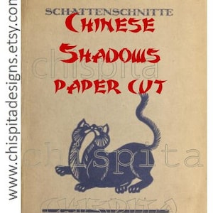 Chinesische Schattenschnitte:ein Bilderbuch ebook. Stampabile carta ombra cinese. Anni '20 Carta asiatica fustellata e regalo HR Paesaggio asiatico