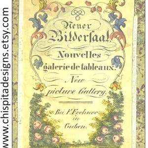 Neuer Bildersaal/Nouvelles galerie de tableaux/New picture gallery printable visual dictionary. House furnishing pictured glossary.