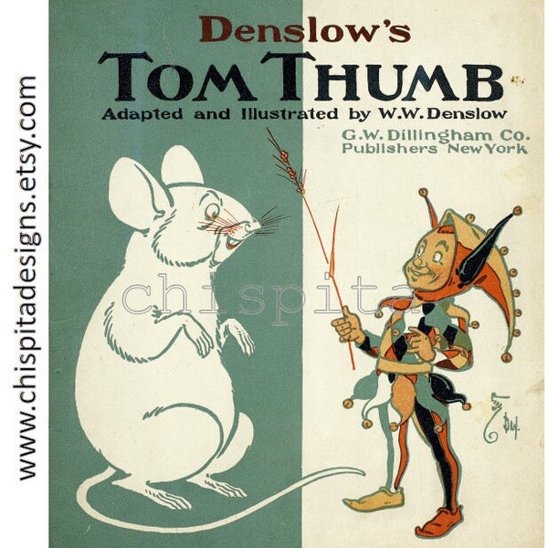 Tom Thumb by W.W. Denslow ebook. Vintage illustrated fairytale pdf book. 1900s children's digital storybook. Medieval adventures ebook.
