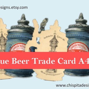 Scheda commerciale della birra Chicago del 1888 della North Western in formato PDF. Scheda stampabile per pubblicità di birrifici antichi. Scheda stampabile per boccale di birra vintage. Boccale di birra fustellato.