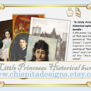 A liitle princess historical jpg bundle. 5 jpg prints based on Sara Crewe. Ramayana art.