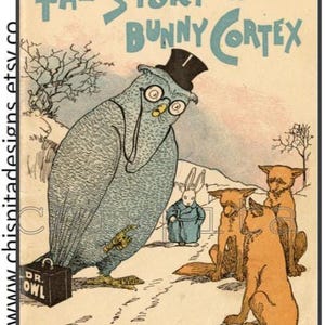 Bunny Cortex antique advertising children&#39;s ebook.Printable 1910s pictured rabbit&#39;s tale for VTG advertising booklet lovers.Digi old fable