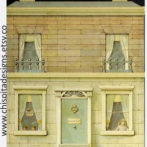 Dollhouse shape ebook pictured in verse.Antique dolls Nursery rhymes illustrated pdf book for girl&#39;s room decor.Victorian children digi book