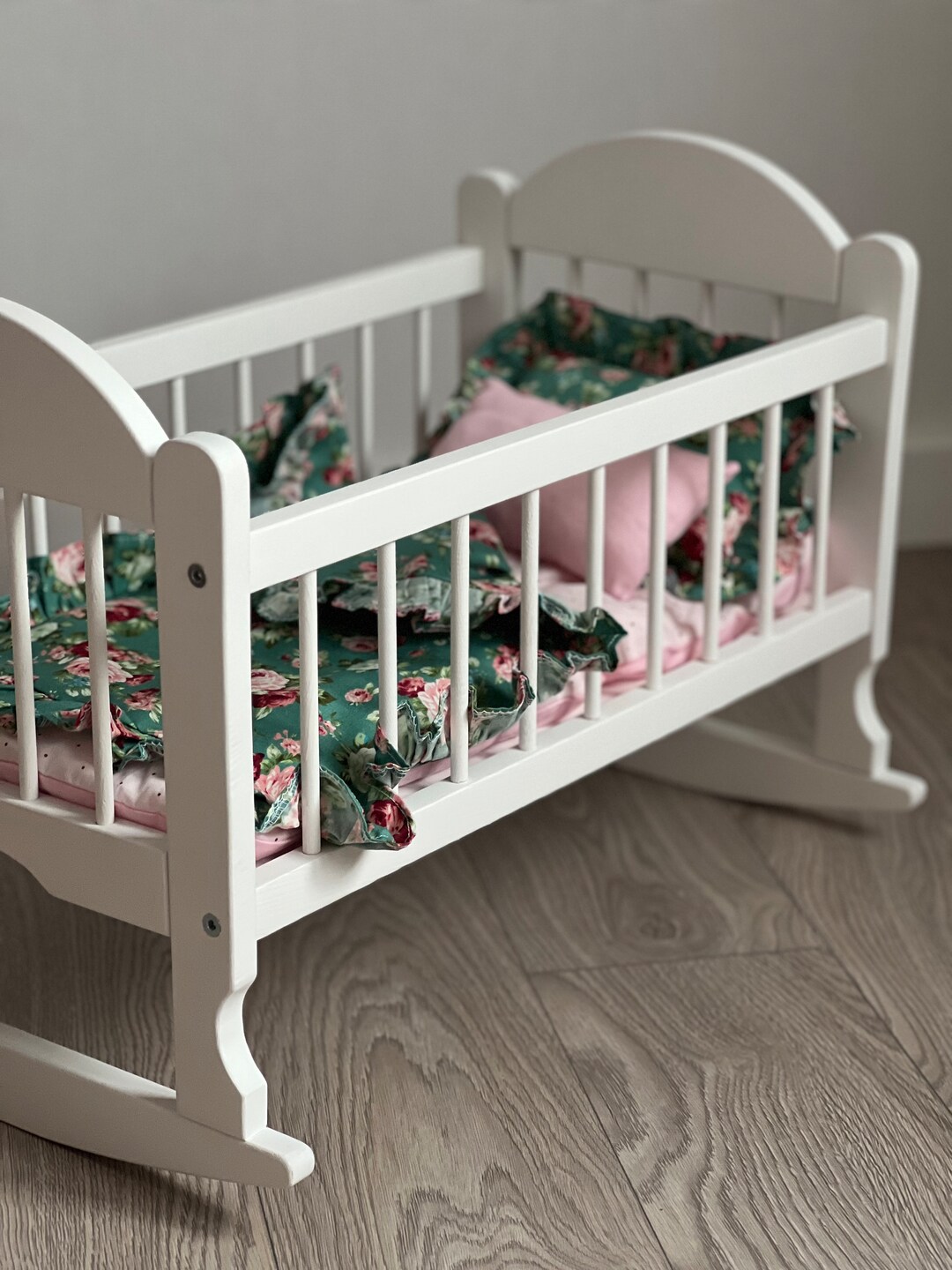 Handmade Cradle With Bed Linen for Doll Natural Cradle With Etsy