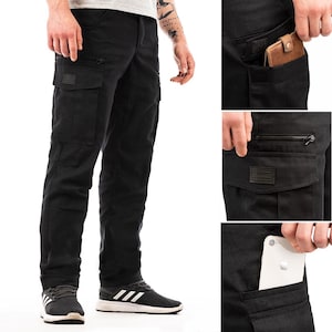 Tempest - Explorer M2 Pantalón cargo multibolsillos en tallas estándar y personalizadas, color negro