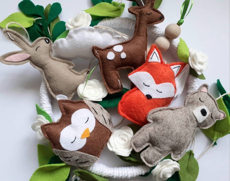 Decoración colgante de animales del bosque. Criaturas del | Etsy