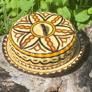 Hand painted Camembert Dish and Cover