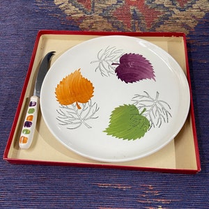 French Vintage Cheese Plate and Knife