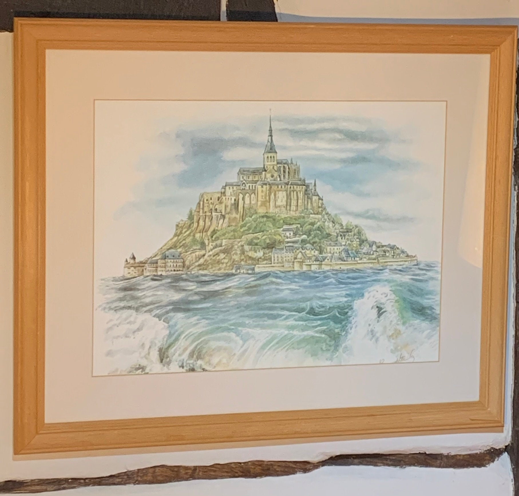 Watercolour Print of Le Mont Saint Michel, France, by Bernadette