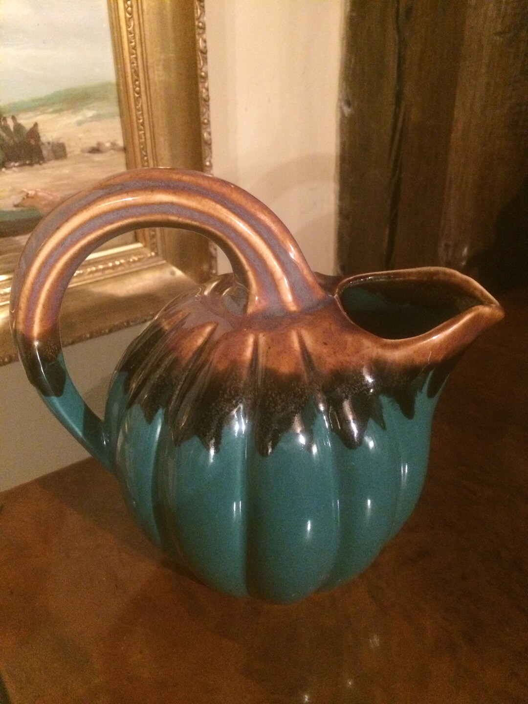 Melon Shaped Pitcher in the Louis Metenier Style Etsy
