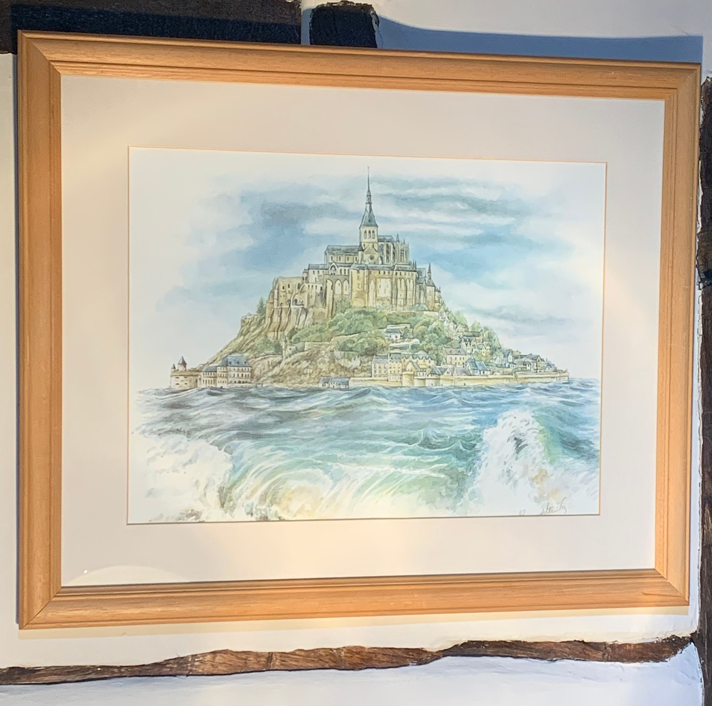 Watercolour Print of Le Mont Saint Michel, France, by Bernadette