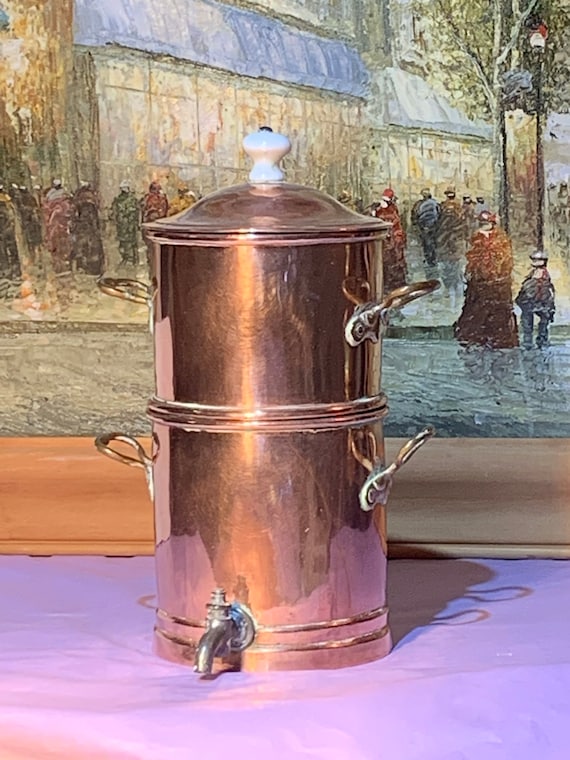 French Vintage Travelling Copper Coffee Percolator/water Heater 
