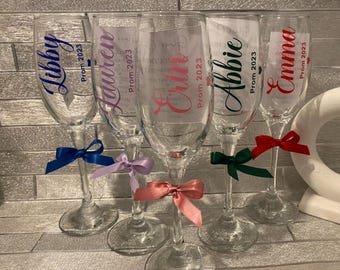 Personalised Prom  champagne flutes, prom night,