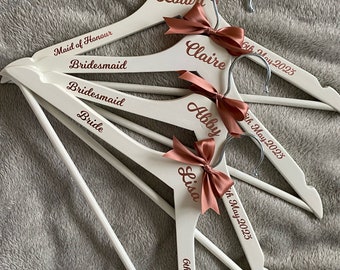 Wedding hangers - bride - Maid of honour- Bridesmaid - personalised hangers - dress hangers