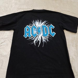 Black vintage AC/DC t shirt / Retro mens rock band t-shirt / Vintage clothes / Vintage merch graphic tee / Rock music lover gift