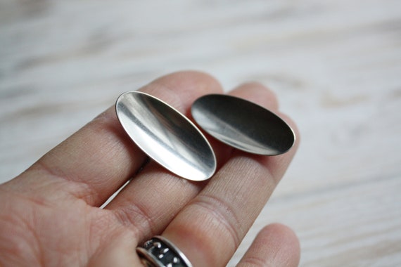 Vintage chunky silver cufflinks / Antique minimal… - image 10