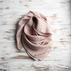 Vintage Louis Feraud silk scarf / Vintage pink designer square foulard / Retro summer head scarf for women / Vtg silk accessories