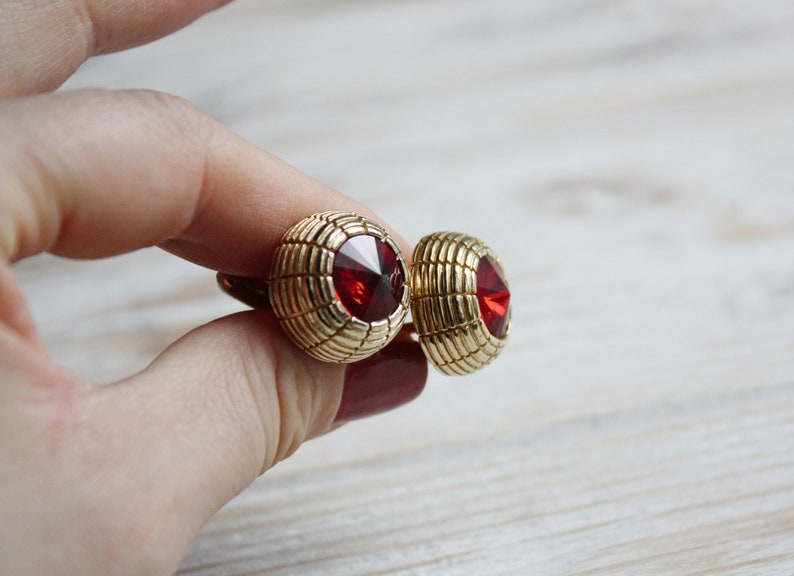 Vintage wedding groom cufflinks Retro red cuff links for women Unisex urban jewelry Vintage mens jewelry gift Father/'s Day gift