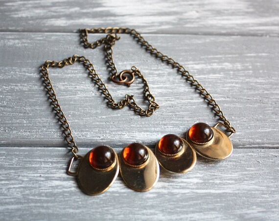 Vintage chunky bead necklace / Antique jewelry wo… - image 1