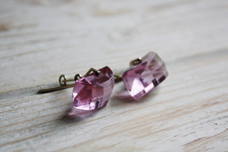 Vintage lilac crystal cufflinks Antique silver cufflinks for women Antique jewelry Wedding groom cufflinks Soviet silver accessories