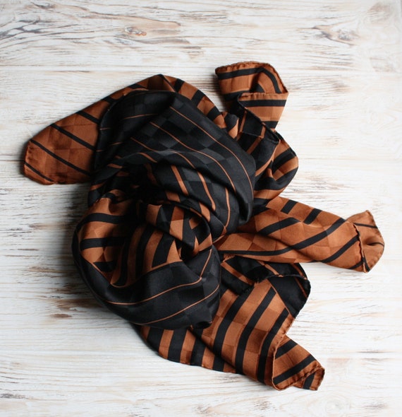 Vintage Ferragamo scarf Vintage black brown scarf