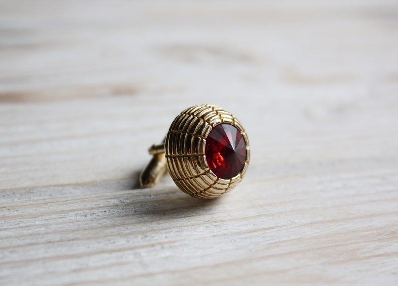 Vintage wedding groom cufflinks Retro red cuff links for women Unisex urban jewelry Vintage mens jewelry gift Father/'s Day gift