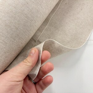 Plain Linen Look Fabric Cotton-Rich All over and Cushion Panel Kit image 5