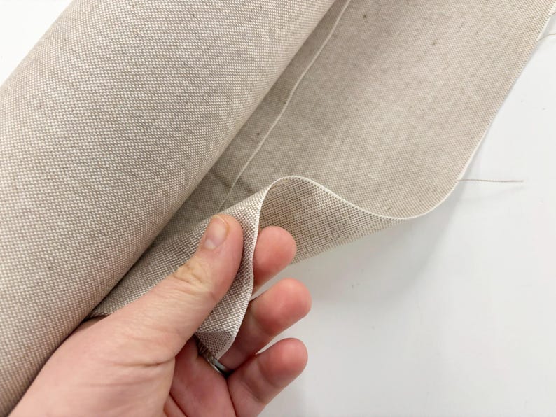 Plain Linen Look Fabric Cotton-Rich All over and Cushion Panel Kit image 5